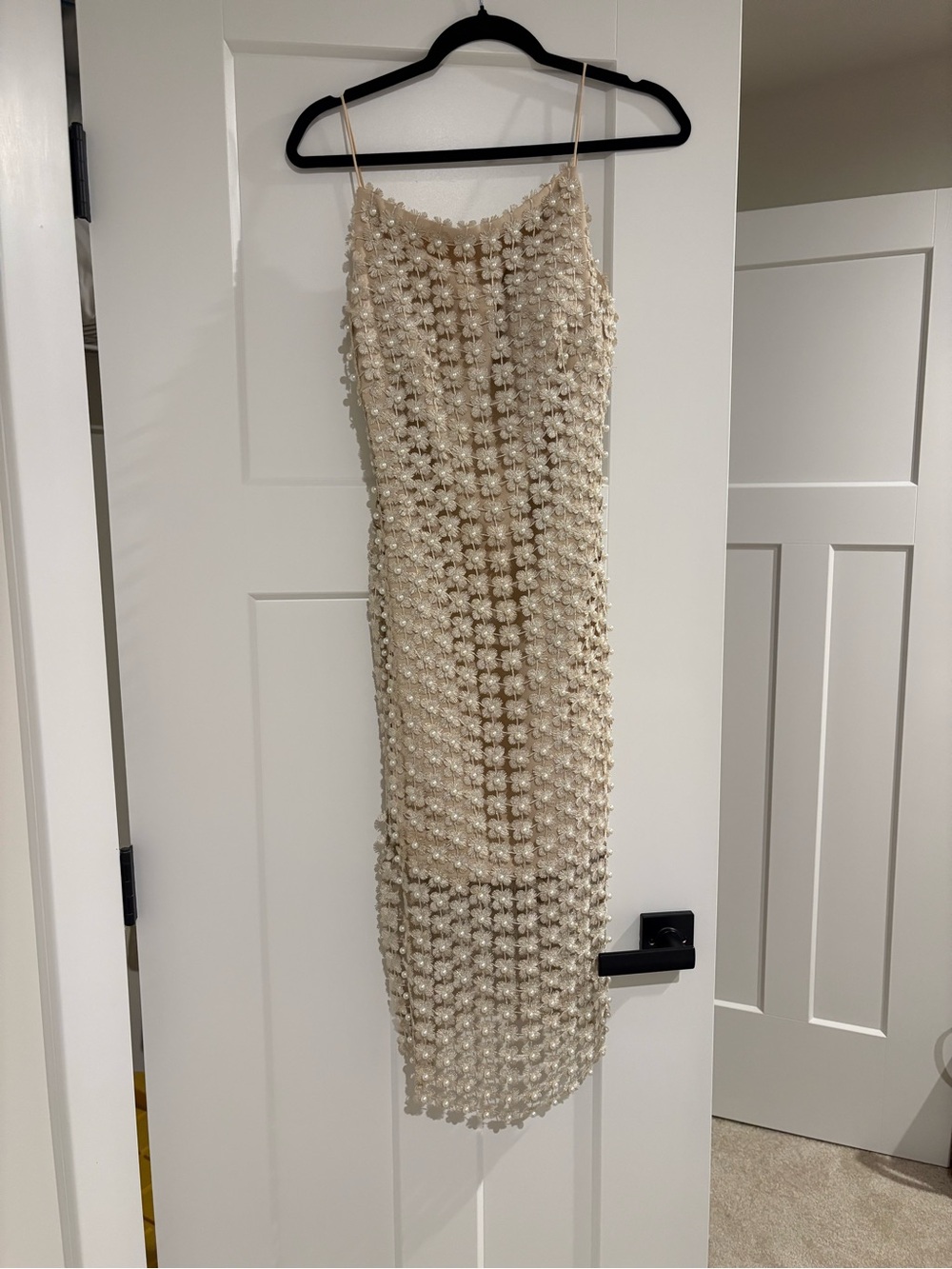 Elliatt Ivory Beaded Midi Slip Dress